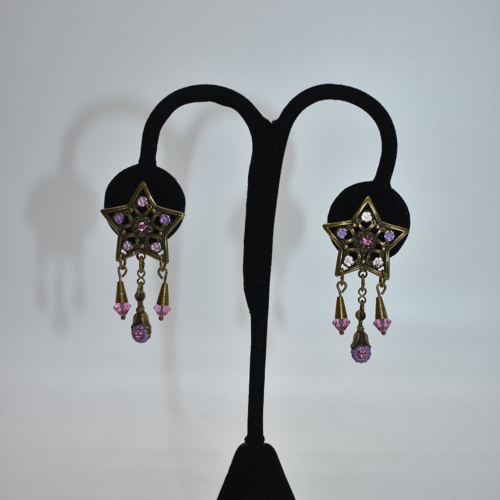 Banana Bob Star-Shaped Earrings With Swarovski Crystals 25$